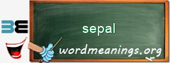 WordMeaning blackboard for sepal